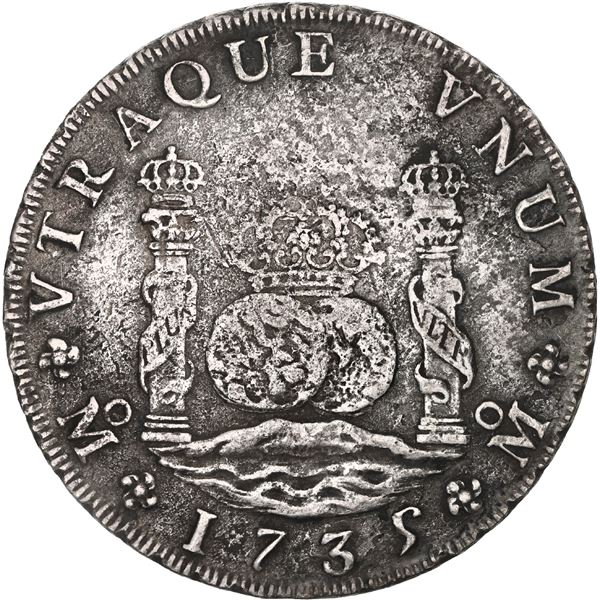 MEXICO, Mexico City, pillar 8 reales, Philip V, 1735 MF.