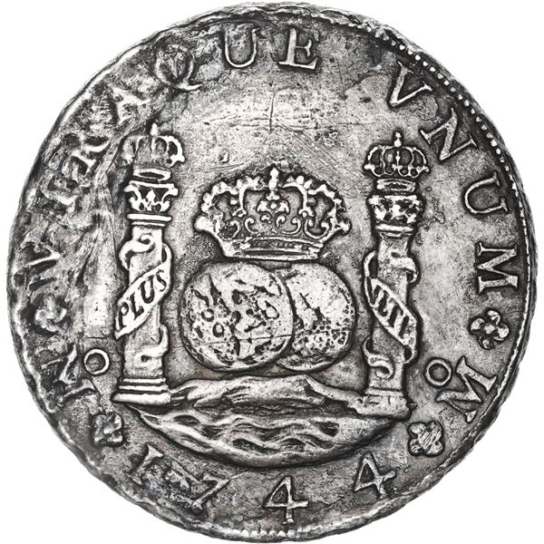 MEXICO, Mexico City, pillar 8 reales, Philip V, 1744 MF.