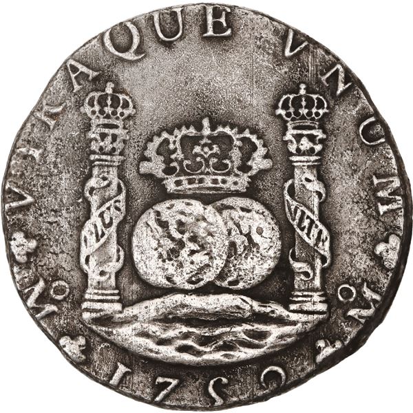 MEXICO, Mexico City, pillar 8 reales, Ferdinand VI, 1752 MF.