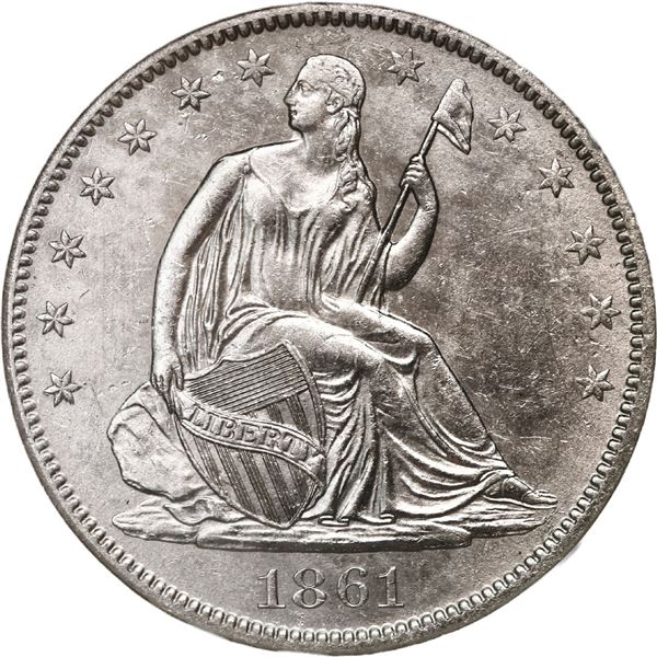 UNITED STATES, New Orleans mint, Seated Liberty half dollar, 1861-O, Louisiana issue (die W-03), NGC