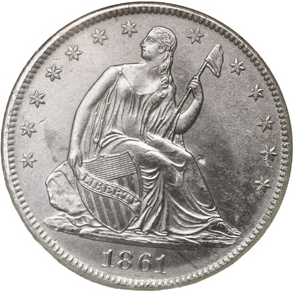 UNITED STATES, New Orleans mint, Seated Liberty half dollar, 1861-O, Louisiana issue (die W-06), NGC