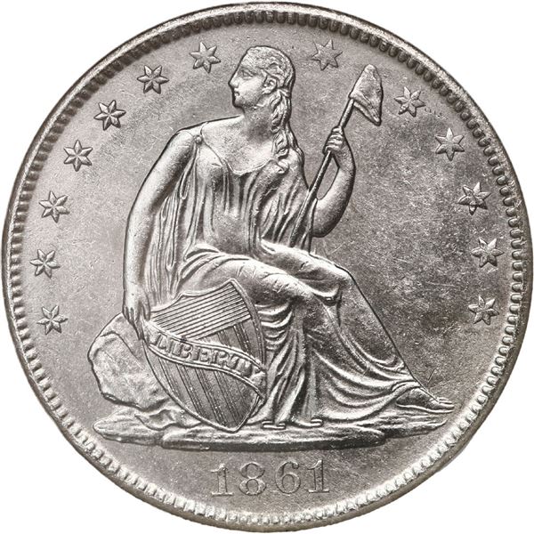 UNITED STATES, New Orleans mint, Seated Liberty half dollar, 1861-O, Louisiana issue (die W-07), NGC