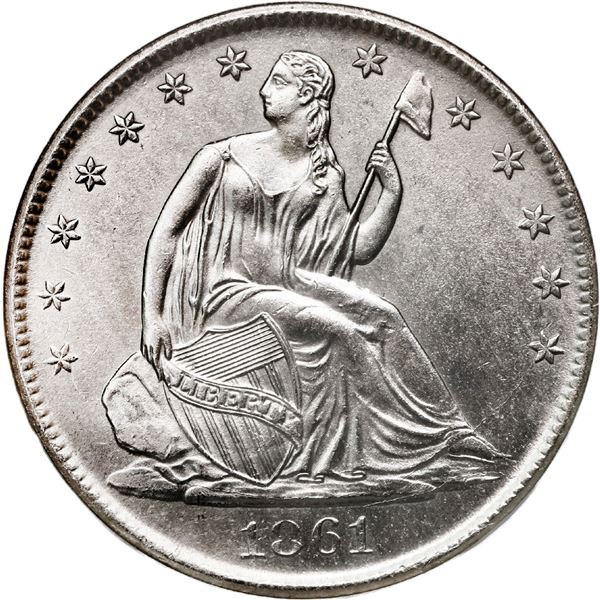 UNITED STATES, New Orleans mint, Seated Liberty half dollar, 1861-O, Louisiana issue (die W-08), NGC