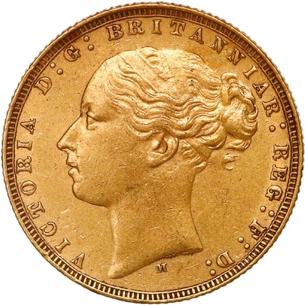 AUSTRALIA (under Great Britain), Melbourne, gold sovereign, Victoria (young head), 1872-M, St. Georg