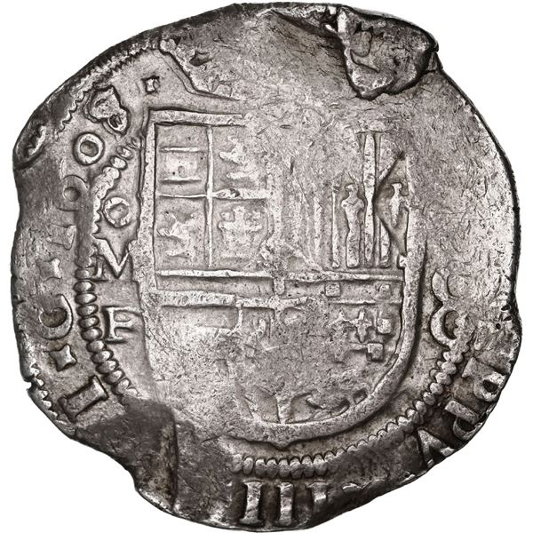 MEXICO, Mexico City, cob 8 reales, 1608/7 F, ex-Seaby, ex-Woodside.