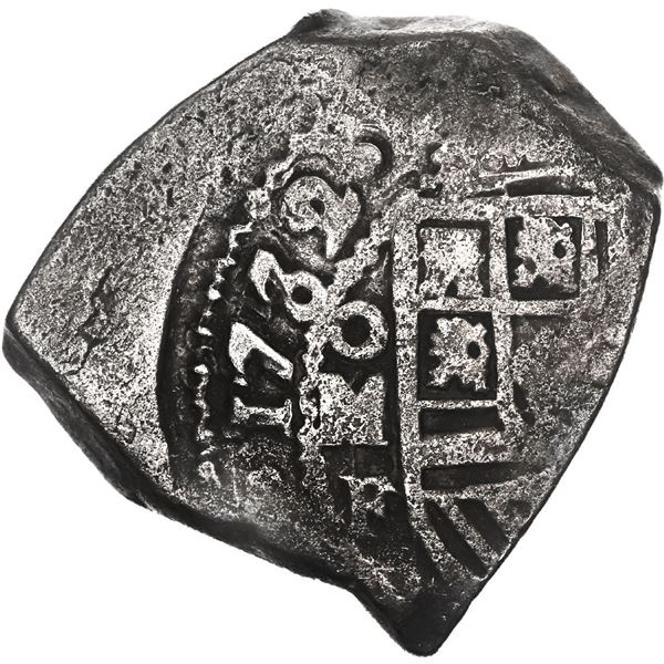 MEXICO, Mexico City, cob 8 reales, 1732 F, ex-Woodside.