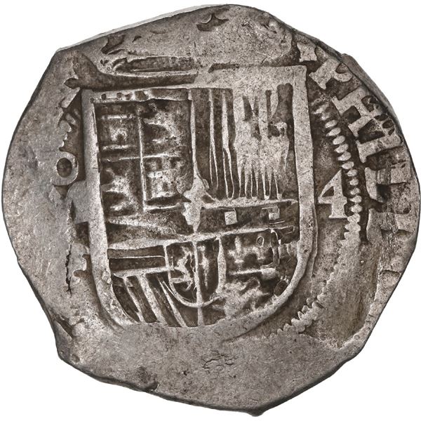 MEXICO, Mexico City, cob 4 reales, Philip III, assayer F, pre-dated type.