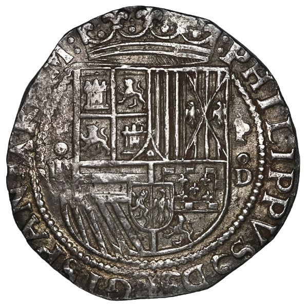 PERU, Lima, cob 4 reales, Philip II, assayer Diego de la Torre, *-oIIII to left, P-oD to right, ex-P
