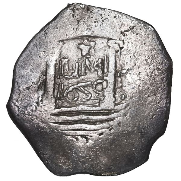 PERU, Lima, cob 2 reales, 1659 V, mintmark * above LIMA, V to left and 2 to right, very rare, ex-Pon