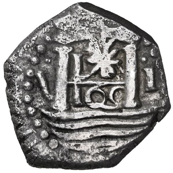 PERU, Lima, cob 1 real, 1659 V, mintmark L* above date 169 with V to left and I to right, very rare,