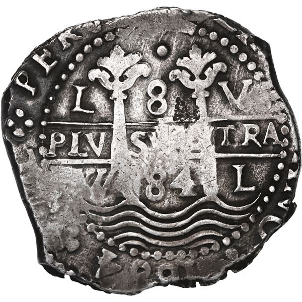 PERU, Lima, cob 8 reales, 1684 V, ex-Woodside.