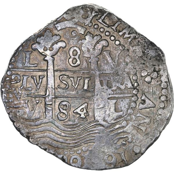 PERU, Lima, cob 8 reales, 1684 V.