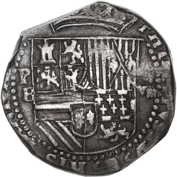 BOLIVIA, Potosí, cob 8 reales, Philip II, assayer B (3rd period), ex-Ponte.