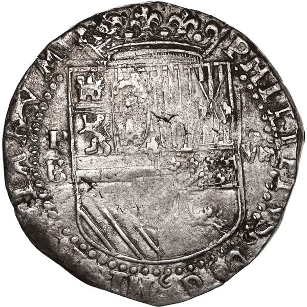 BOLIVIA, Potosí, cob 8 reales, Philip II, assayer B (3rd period).