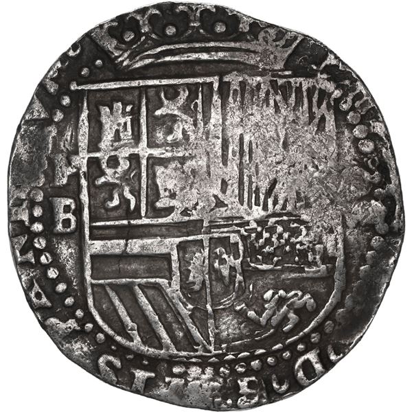BOLIVIA, Potosí, cob 8 reales, Philip II, assayer B (3rd period), ex-Woodside.