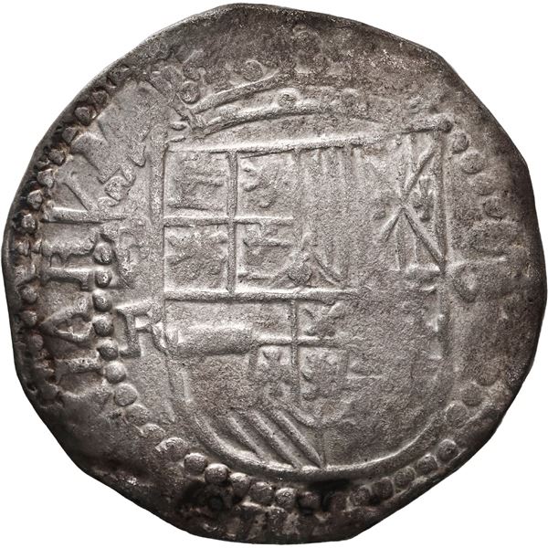 BOLIVIA, Potosí, cob 8 reales, Philip III, assayer R (curved leg).