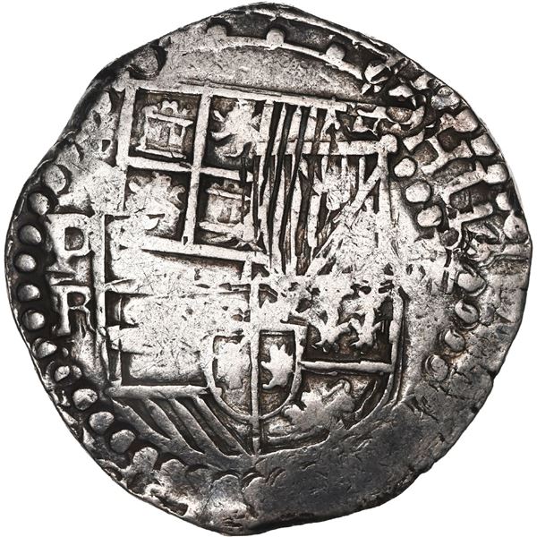 BOLIVIA, Potosí, cob 8 reales, Philip III, assayer R (curved leg).