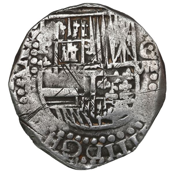 BOLIVIA, Potosí, cob 8 reales, 1622 T, quadrants of cross transposed, rare, ex-Ponte.