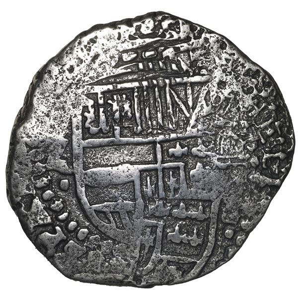 BOLIVIA, Potosí, cob 8 reales, 1649 Z, with crowned-arms countermark on cross, ex-Capitana (1654), e