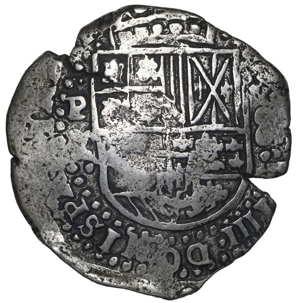 BOLIVIA, Potosí, cob 8 reales, 1649 Z, with crowned-G countermark on cross, ex-Capitana (1654), ex-P