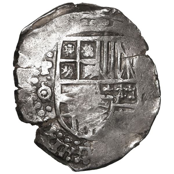BOLIVIA, Potosí, cob 8 reales, (1649) O/sR, rare, with crowned-L countermark on cross, ex-Ponte, Mas
