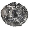 Image 1 : BOLIVIA, Potosí, cob 8 reales, 1649 O, with crown-alone and crowned-C countermarks on shield (very r