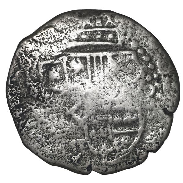 BOLIVIA, Potosí, cob 8 reales, 1649 (O), with two crowned-L countermarks on cross (very rare with tw