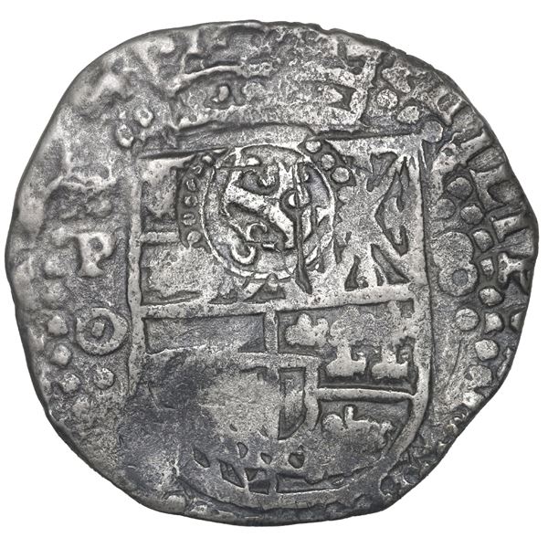 BOLIVIA, Potosí, cob 8 reales, 1649 O, with crowned-S countermark on shield, ex-Capitana, ex-Ponte, 