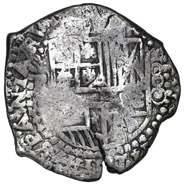 BOLIVIA, Potosí, cob 8 reales, 1650 (Spanish 5) O, with crown-alone (rare variety) and crowned-C cou