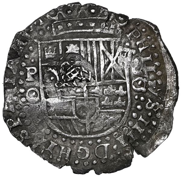 BOLIVIA, Potosí, cob 8 reales, 1650 (Spanish 5) O, with crowned-•PH• countermark on shield, ex-Capit