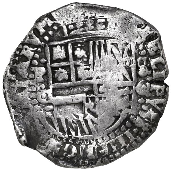 BOLIVIA, Potosí, cob 8 reales, 1650 (Spanish 5) O, with crowned-L countermark on cross, ex-Sellschop