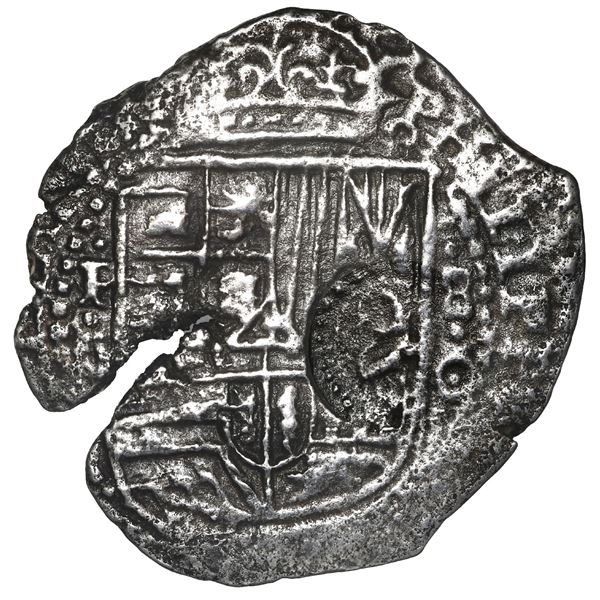 BOLIVIA, Potosí, cob 8 reales, 1650 O, with crowned-G countermark (rare) on shield, ex-Capitana, ex-