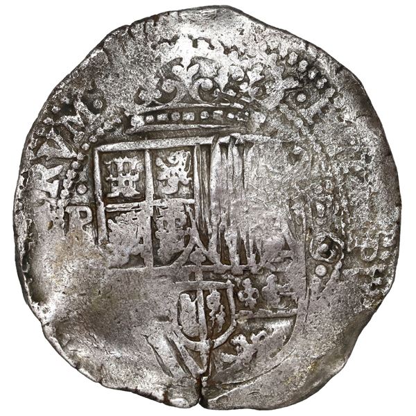 BOLIVIA, Potosí, cob 8 reales, 1650 (modern 5) O, with crowned-script-a countermark (very rare) on c