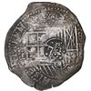 Image 1 : BOLIVIA, Potosí, cob 8 reales, 1651 E/O, with crowned-•F• (four dots) countermark on shield, ex-Mara