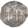 Image 1 : BOLIVIA, Potosí, cob 8 reales, 1653 E, •PH• at top, •pomegranate• above cross.