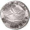 Image 2 : BOLIVIA, La Paz, 2 soles monetary medal, 1853, Belzu / mint building / mountains.