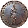 Image 1 : CANADA, Lower Canada, Montreal, Quebec Bank, bronze proof "habitant" 2 sous / 1 penny token, 1852, r