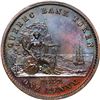 Image 2 : CANADA, Lower Canada, Montreal, Quebec Bank, bronze proof "habitant" 2 sous / 1 penny token, 1852, r