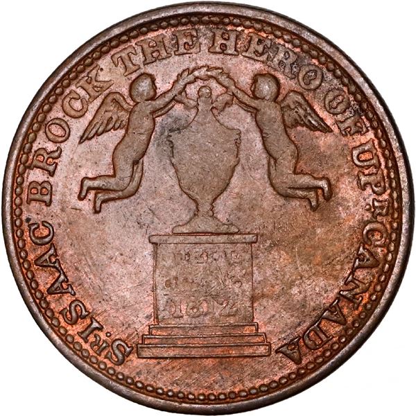CANADA, Upper Canada, copper 1/2 penny token, dated 1816, Brock Monument, ex-Baker.