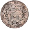 Image 2 : CHILE, Santiago, 1 peso, 1856, re-punched 5, NGC XF 45 (Val y Mexia Collection Label).