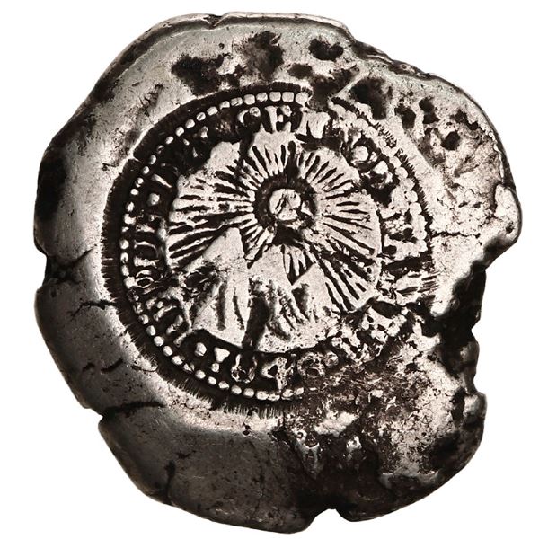 COSTA RICA, 2 reales, 1846 JB counterstamp (Type V) on a Potosí, Bolivia, cob 2 reales, Philip V or