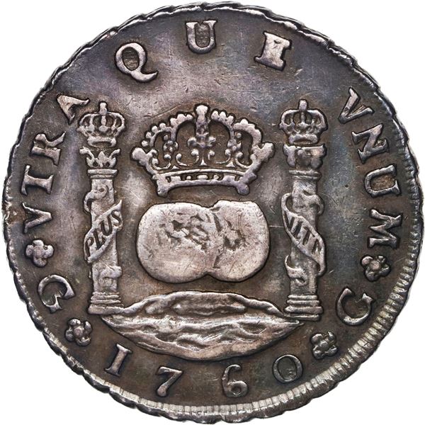 GUATEMALA, Guatemala City, pillar 8 reales, Ferdinand VI, 1760 P.