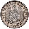 Image 1 : GUATEMALA, Guatemala City, 1 peso, "1/2 real" counterstamp of 1894 on a Santiago, Chile, 1 peso, 186