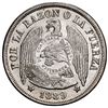 Image 1 : GUATEMALA, Guatemala City, 1 peso, "1/2 real" counterstamp of 1894 on a Santiago, Chile, 1 peso, 188