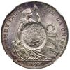 Image 1 : GUATEMALA, Guatemala City, 1 peso, "1/2 real" counterstamp of 1894 on a Lima, Peru, 1 sol, 1894 TF, 