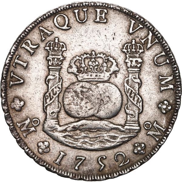 MEXICO, Mexico City, pillar 8 reales, Ferdinand VI, 1752 MF.