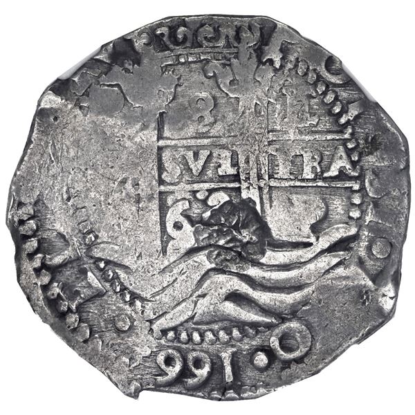 SPANISH NETHERLANDS, Brabant, 48 patards, "Golden Fleece" countermark (1652-72) on a Potosí, Bolivia