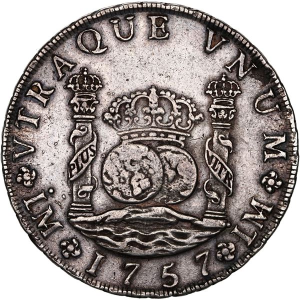 PERU, Lima, pillar 8 reales, Ferdinand VI, 1757 JM.