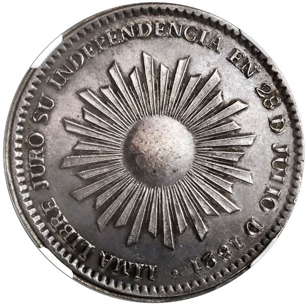 PERU, Lima, 8 reales-sized medal, dated 1821, General San Martín, NGC MS 61.