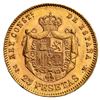 Image 2 : SPAIN, Madrid, gold 25 pesetas, Alfonso XII, 1877 DE-M, with 18-77 inside stars, NGC AU 58.